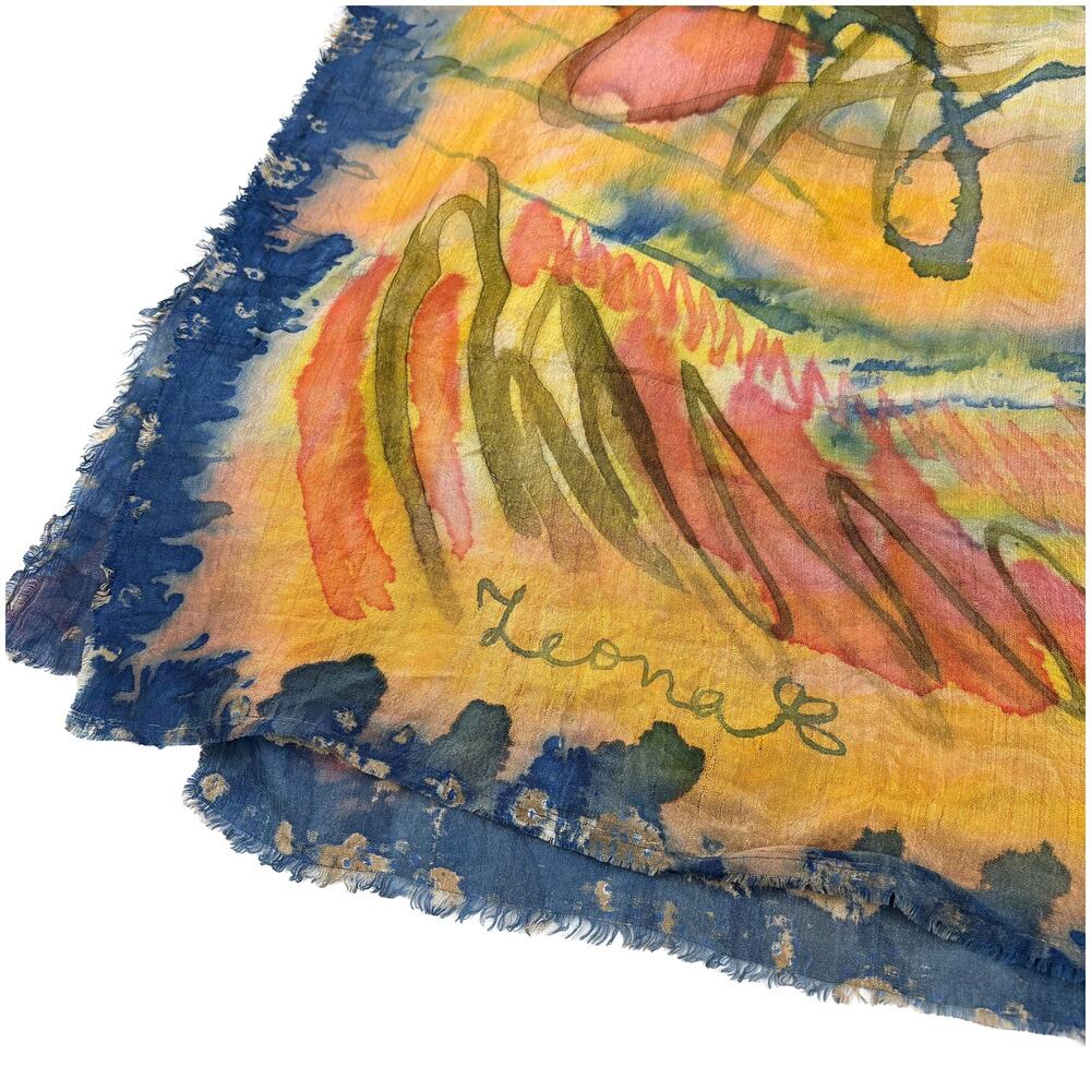 Leona Hand Painted SIlk Scarf - Picture 6 of 8